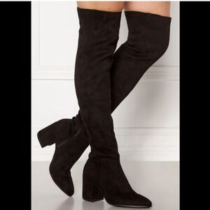 Steve Madden‎ Jacey Elegant Microsuede Black Tall Over-the-Knee Boots, Sz 8